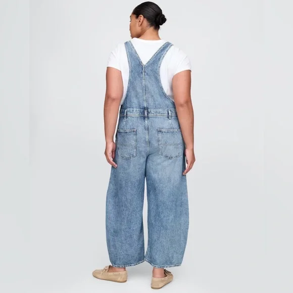 Gap UltraSoft Denim Horseshoe Overalls, Size XL - Picture 5 of 7